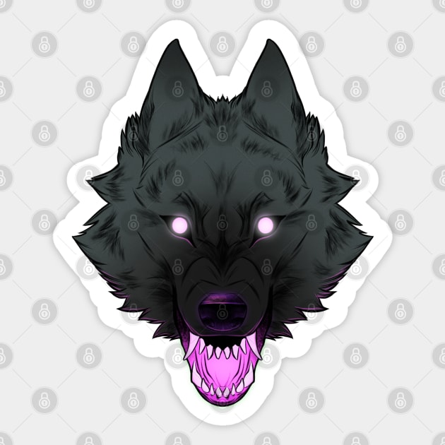 Purple Wolf Sticker by RioBurton